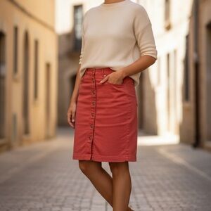 J. Jill Brick Red Pencil Skirt